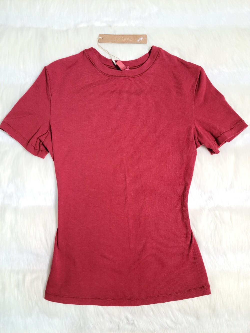 SKIMS Cotton Jersey T-shirt Red Brick Women XS NEW